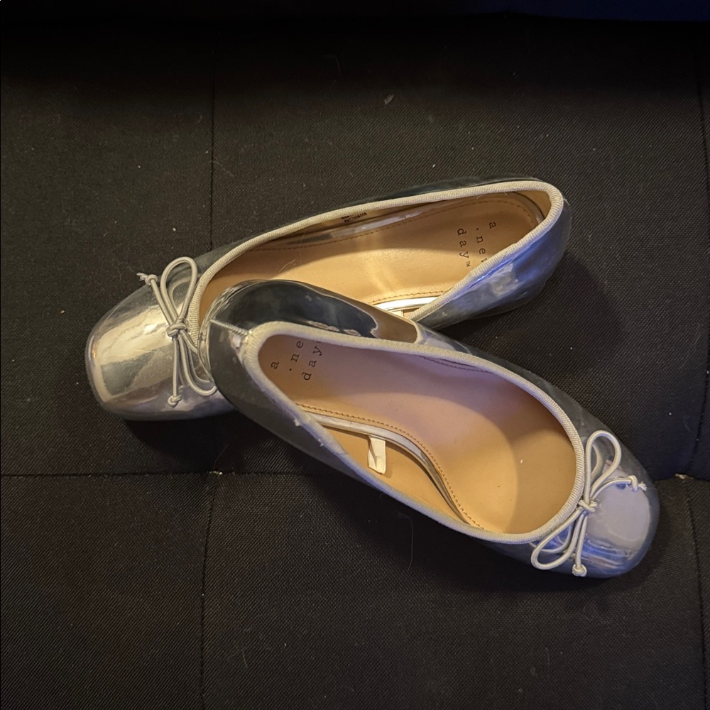 A New Day Silver Women's Ballet Flats - Picture 2 of 7
